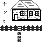 Pixel art dům