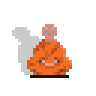 Pixel art buddhistický mnich se stínem